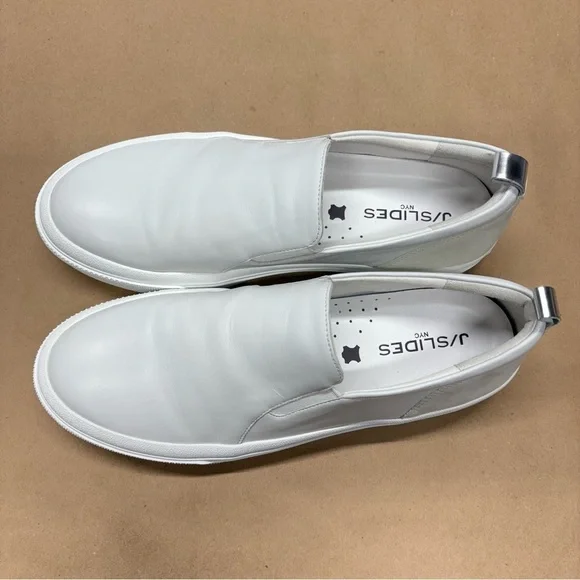 J Slides GIA, White Leather Shoes, J Slides Slip Ons Size 10 NWOT - Picture 4 of 16